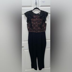Elegant Black and Pink Lace Dress